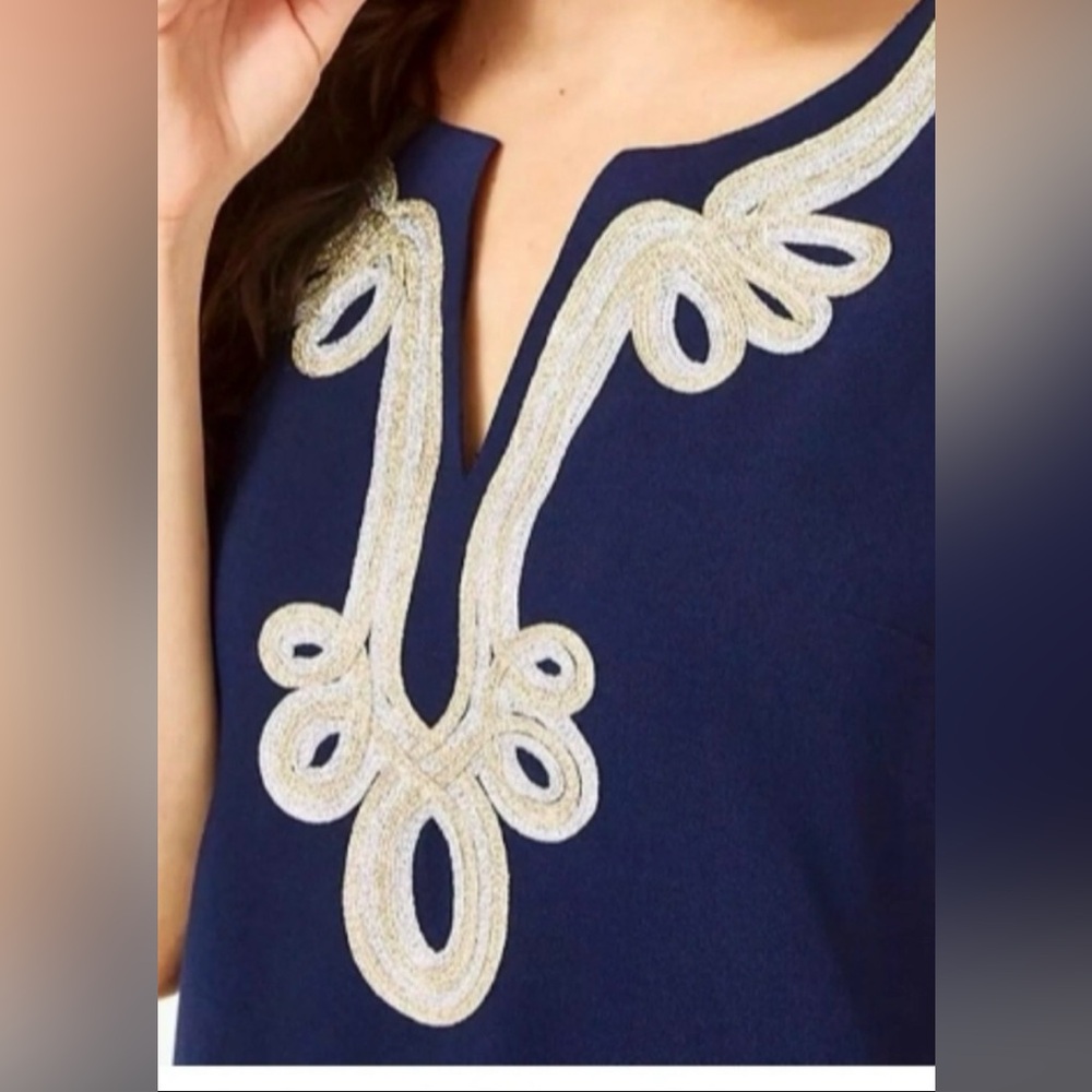 Lilly Pulitzer Cherlyn Soft Shift dress in True Navy size 8 - Picture 2 of 9